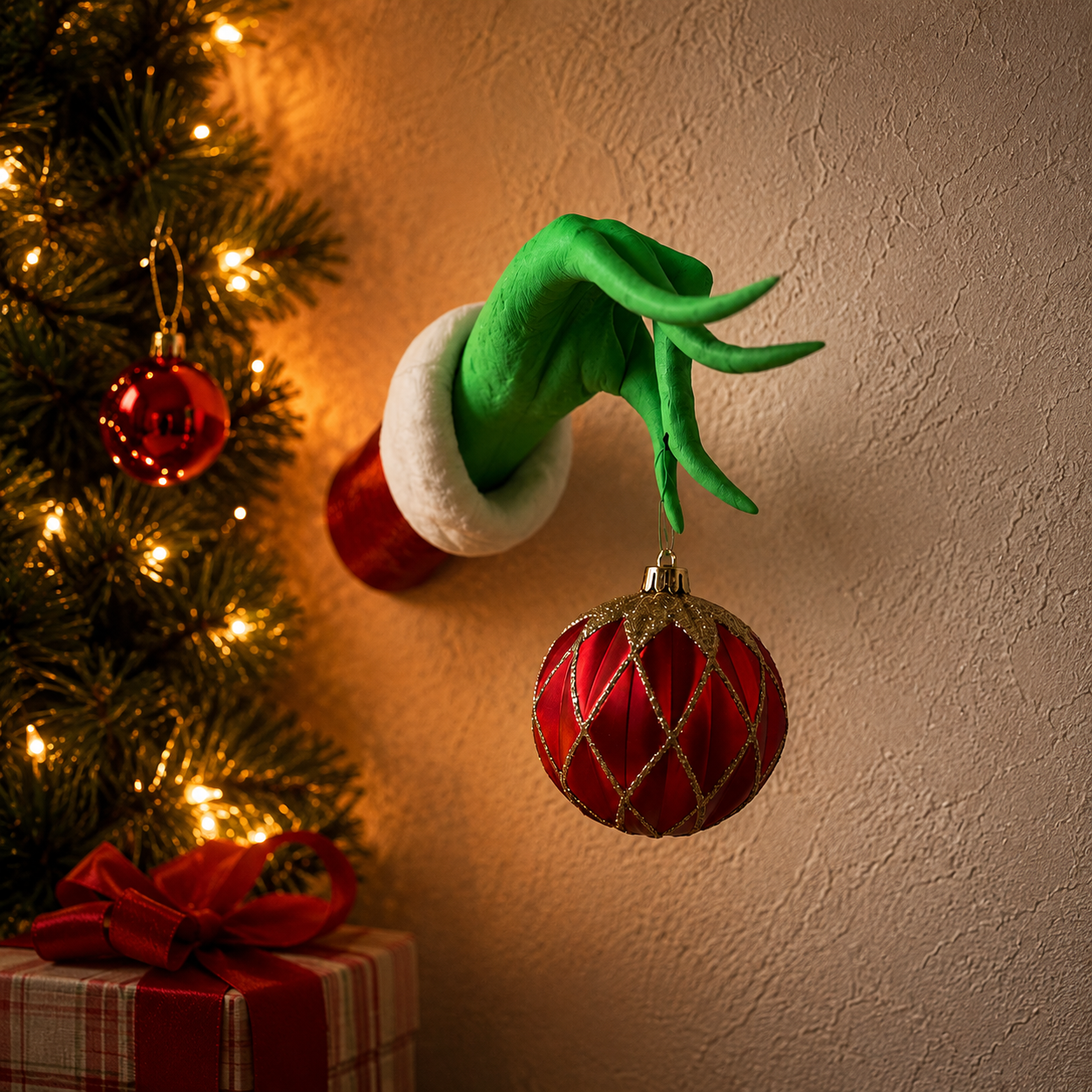 ChatGPT Image Sep 2, 2026, 07_29_41 PM (1) Grinch Green Hand Christmas Ornament Wall Decor – image 2 of 3