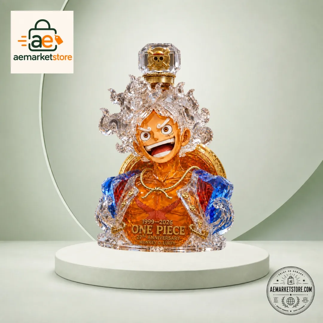 One Piece Monkey D Luffy Gear 5 Crystal Decanter 27th Anniversary Edition