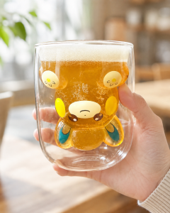 Pokemon Pikachu Double Wall Glass Cute Anime Coffee Mug Drinkware