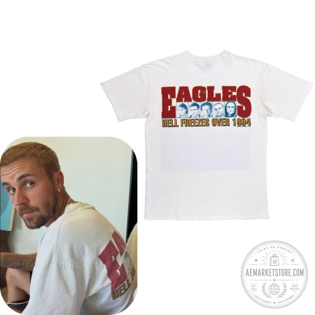 Justin Bieber Eagles Hell Freezes Over Vintage Graphic T Shirt