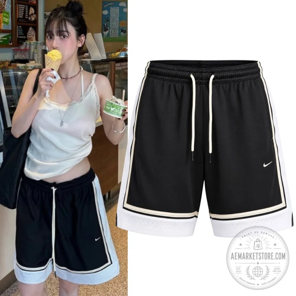aespa Karina Nike Pants Black White Mesh Basketball Shorts