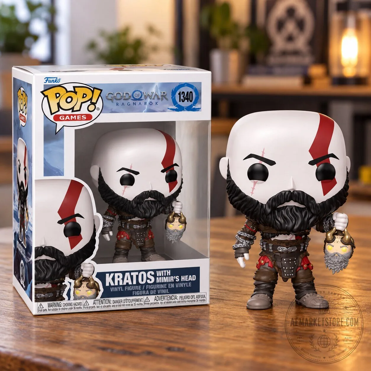 Funko Pop Games God of War Ragnarok Kratos with Mimir Head Vinyl Figure 1340