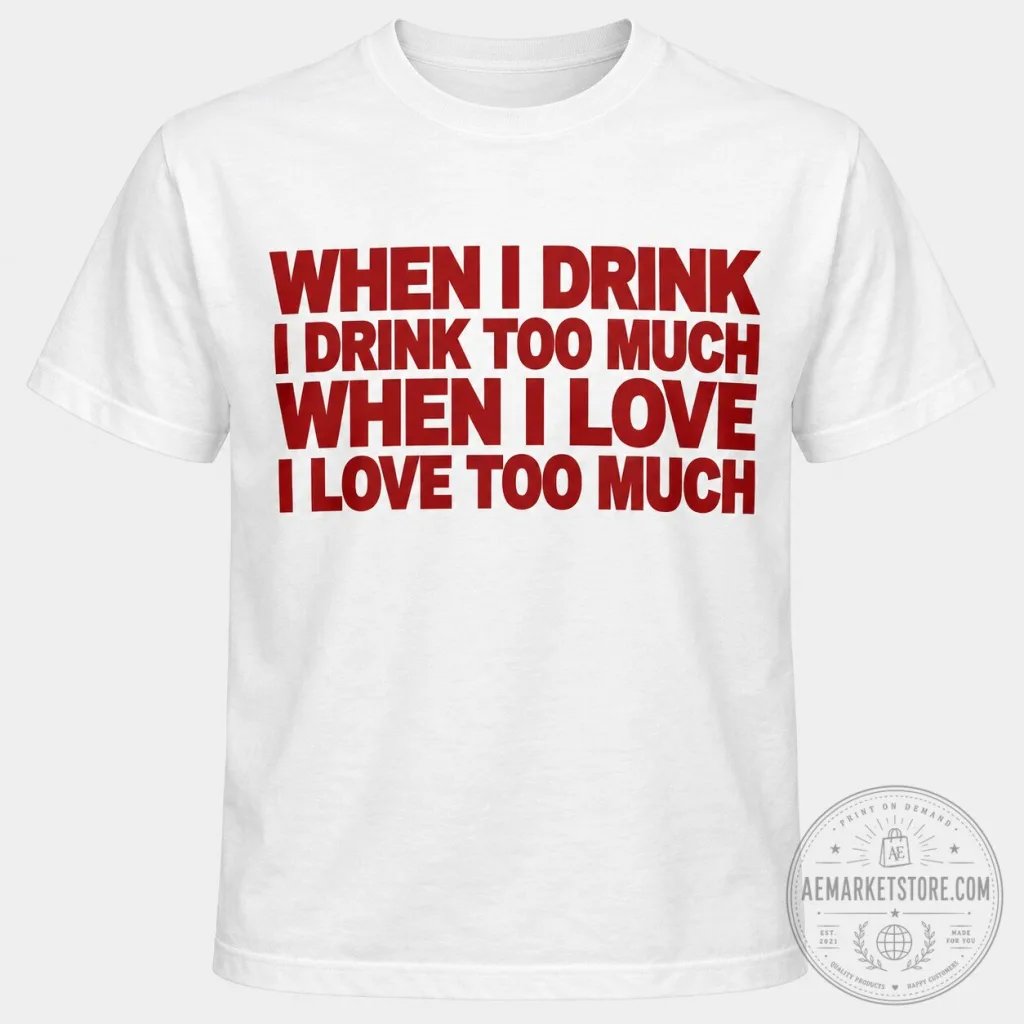 "Top Trending Tees and Bags: Must-Have Fashion for 2023" 27 When I Drink I Drink Too Much White T Shirt