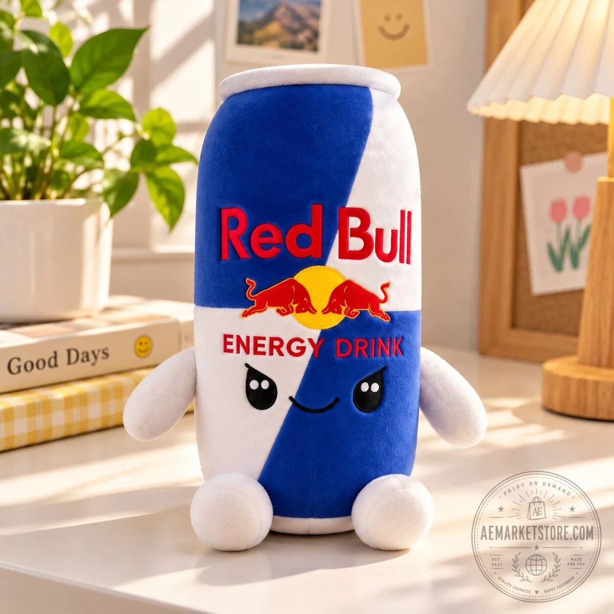 Red Bull Plush Energy Drink Stuffed Toy