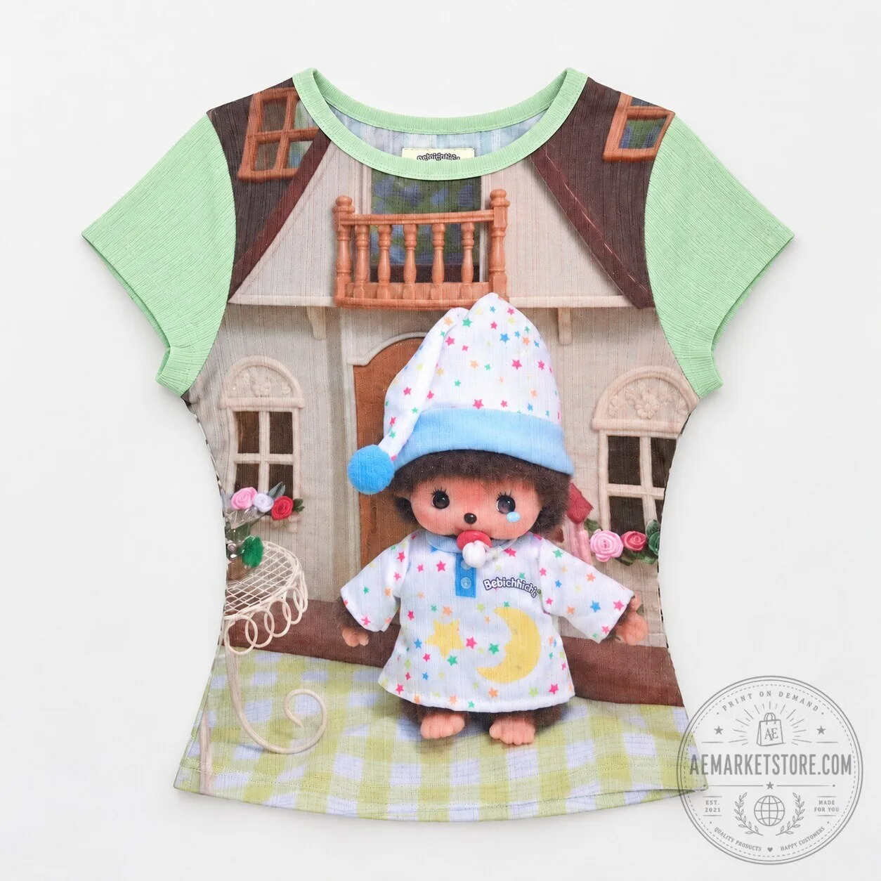 Sculptor x Bebichhichi Green Graphic Print Baby Tee
