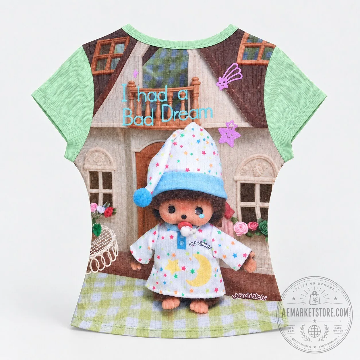 Sculptor x Bebichhichi Green Graphic Print Baby Tee 9 Sculptor x Bebichhichi Green Graphic Print Baby Tee