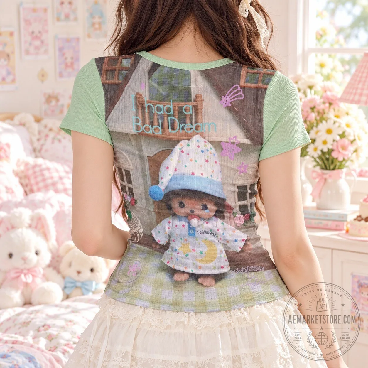 Sculptor x Bebichhichi Green Graphic Print Baby Tee 11 Sculptor x Bebichhichi Green Graphic Print Baby Tee