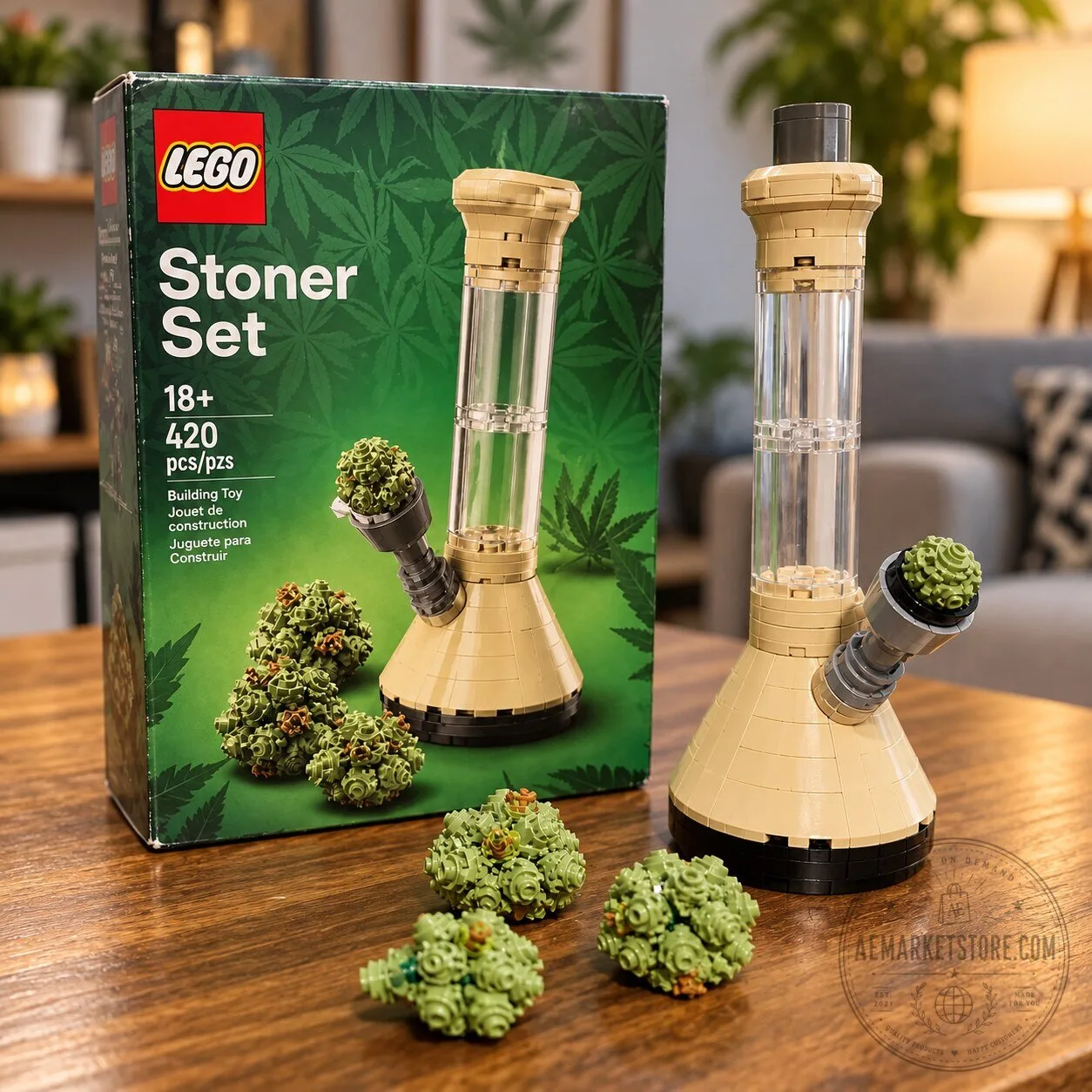 LEGO Stoner Set 18+ Adult 420 Piece Brick Building Set