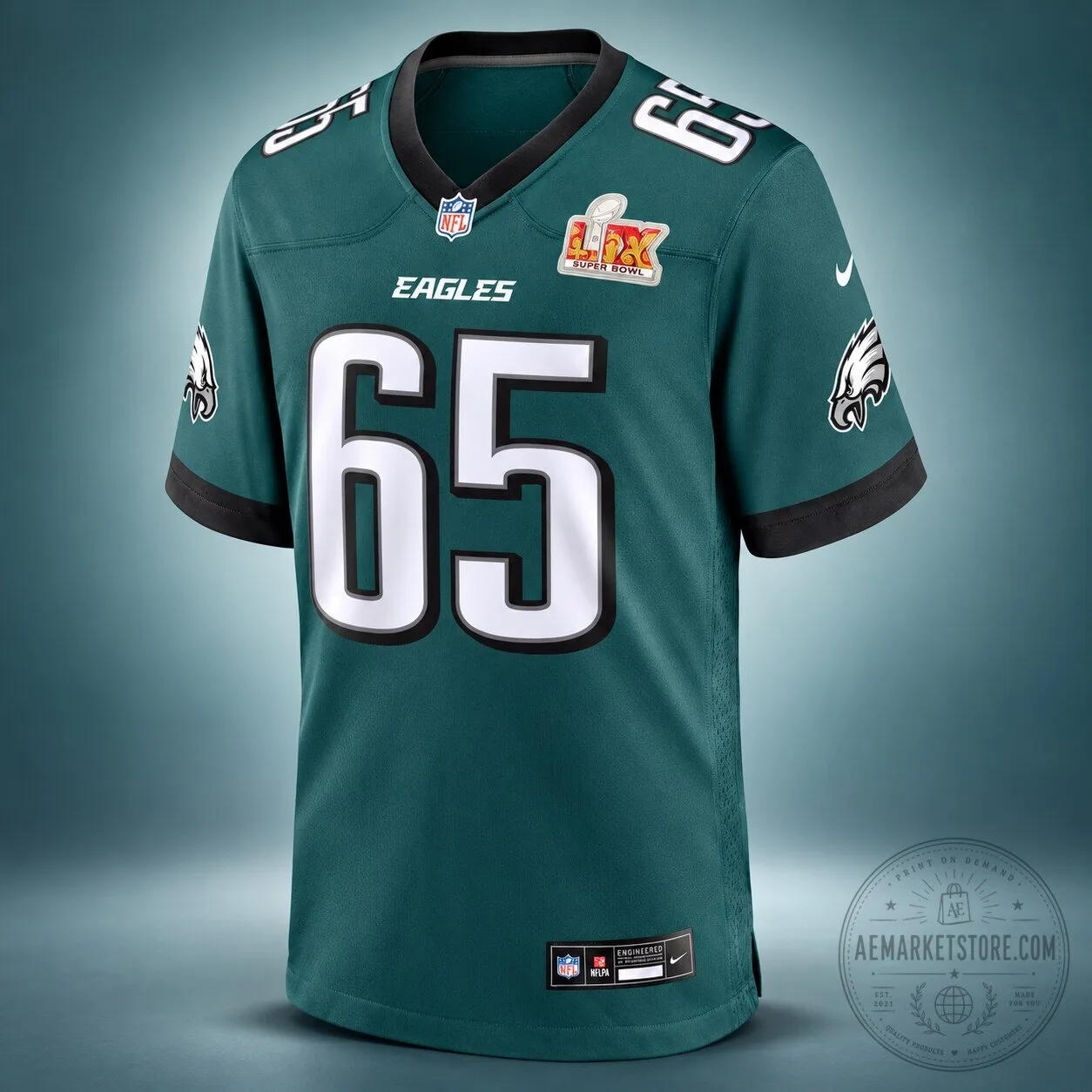 Johnson 65 Philadelphia Eagles Midnight Green Super Bowl Jersey 4 Johnson 65 Philadelphia Eagles Midnight Green Super Bowl Jersey
