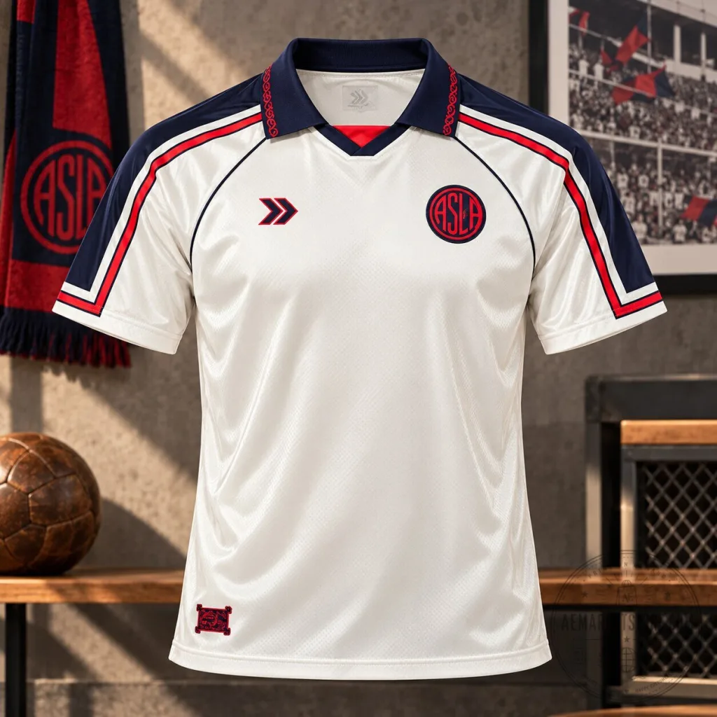 "Top Retro Sports Jerseys: Soccer and Hockey Fan Favorites 2023" 11 San Lorenzo ASLA White Retro Polo Soccer Jersey Football Shirt
