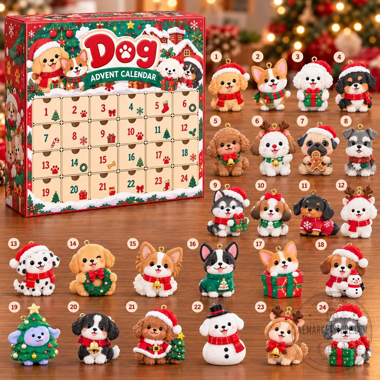 Dog Advent Calendar Christmas 24 Days Countdown