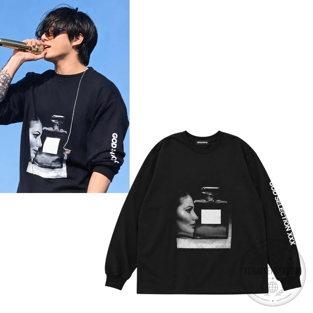BTS Jungkook Worn God Selection XXX Black Long Sleeve Shirt