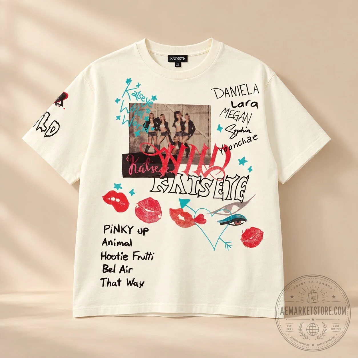 KATSEYE WILDWORLD Ivory Routing T-Shirt