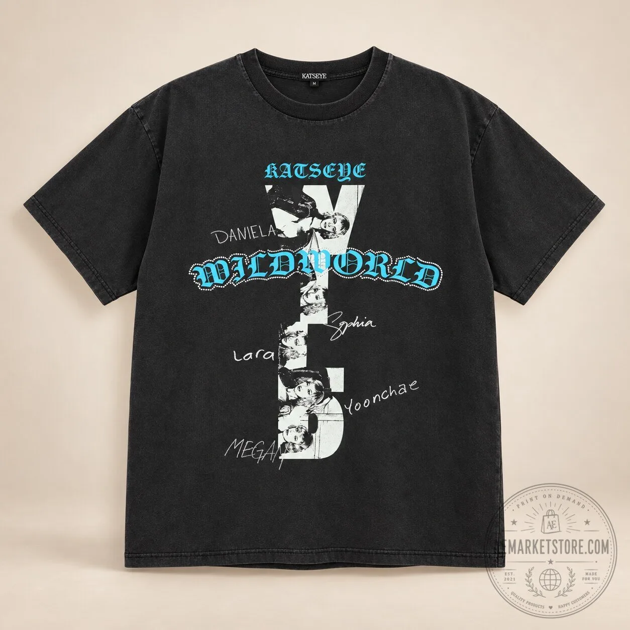 KATSEYE WILDWORLD Black Routing T-Shirt