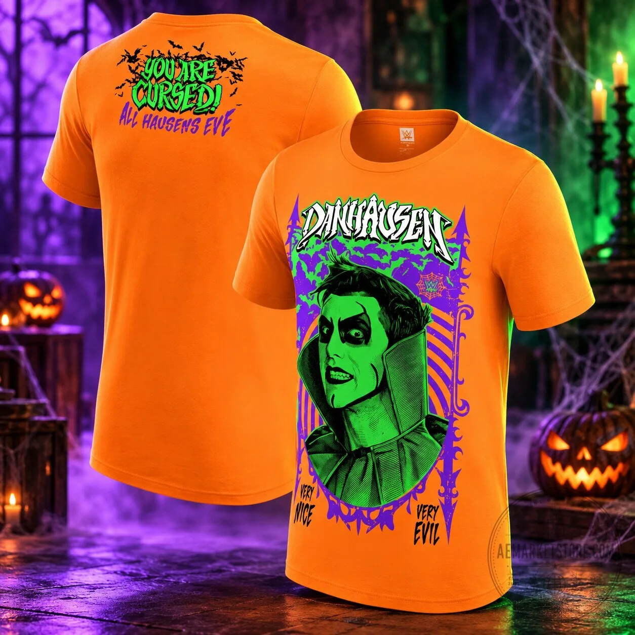 Danhausen Human Monies T-Shirt Very Nice Very Evil Orange Halloween