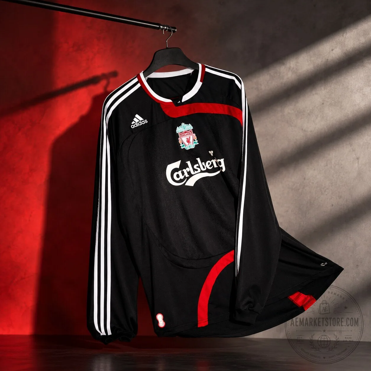 Vintage Liverpool 2007 2008 Away Long Sleeve Soccer Jersey