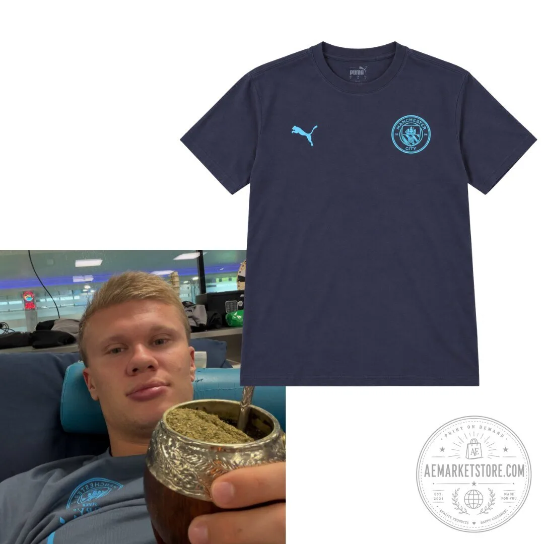 Erling Haaland Manchester City Puma Navy Blue T Shirt