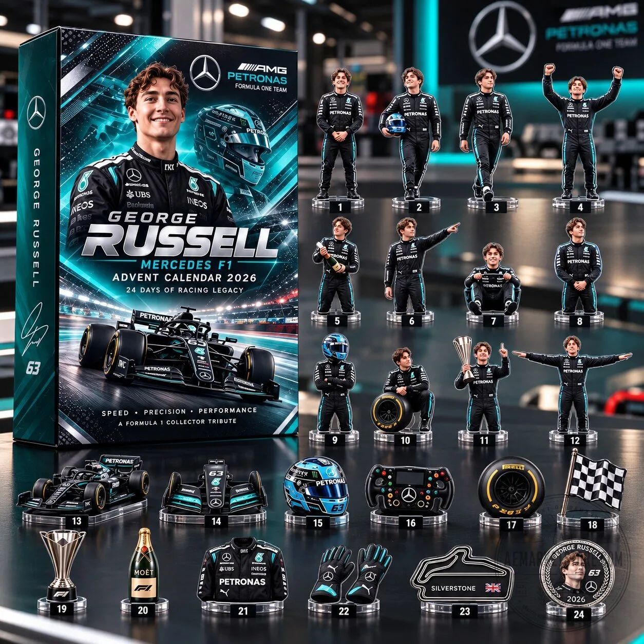 George Russell Mercedes F1 Advent Calendar 2026 24 Days Christmas