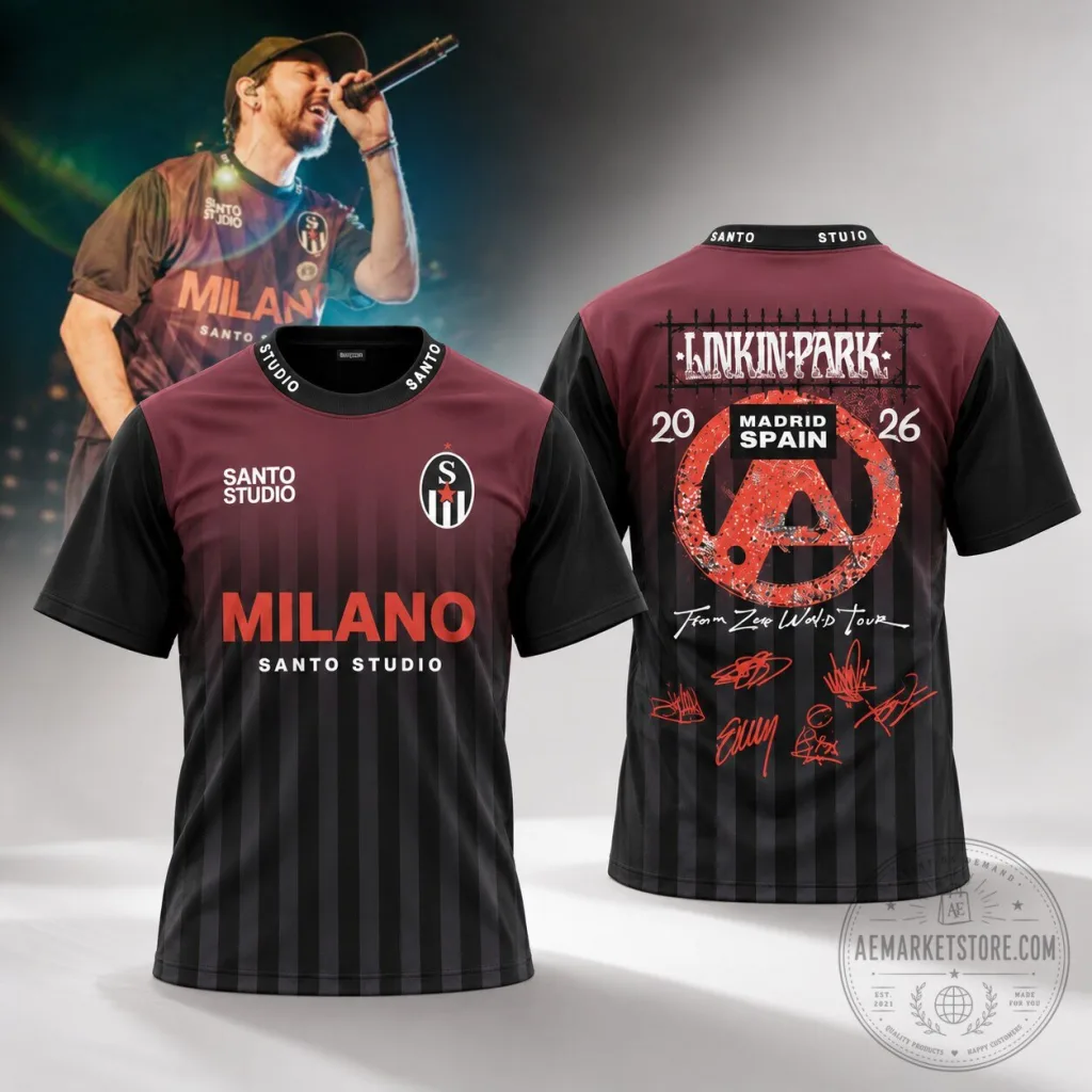 Linkin Park Milano Santo Studio 2026 From Zero World Tour Soccer Jersey Linkin Park Milano Santo Studio 2026 From Zero World Tour Soccer Jersey