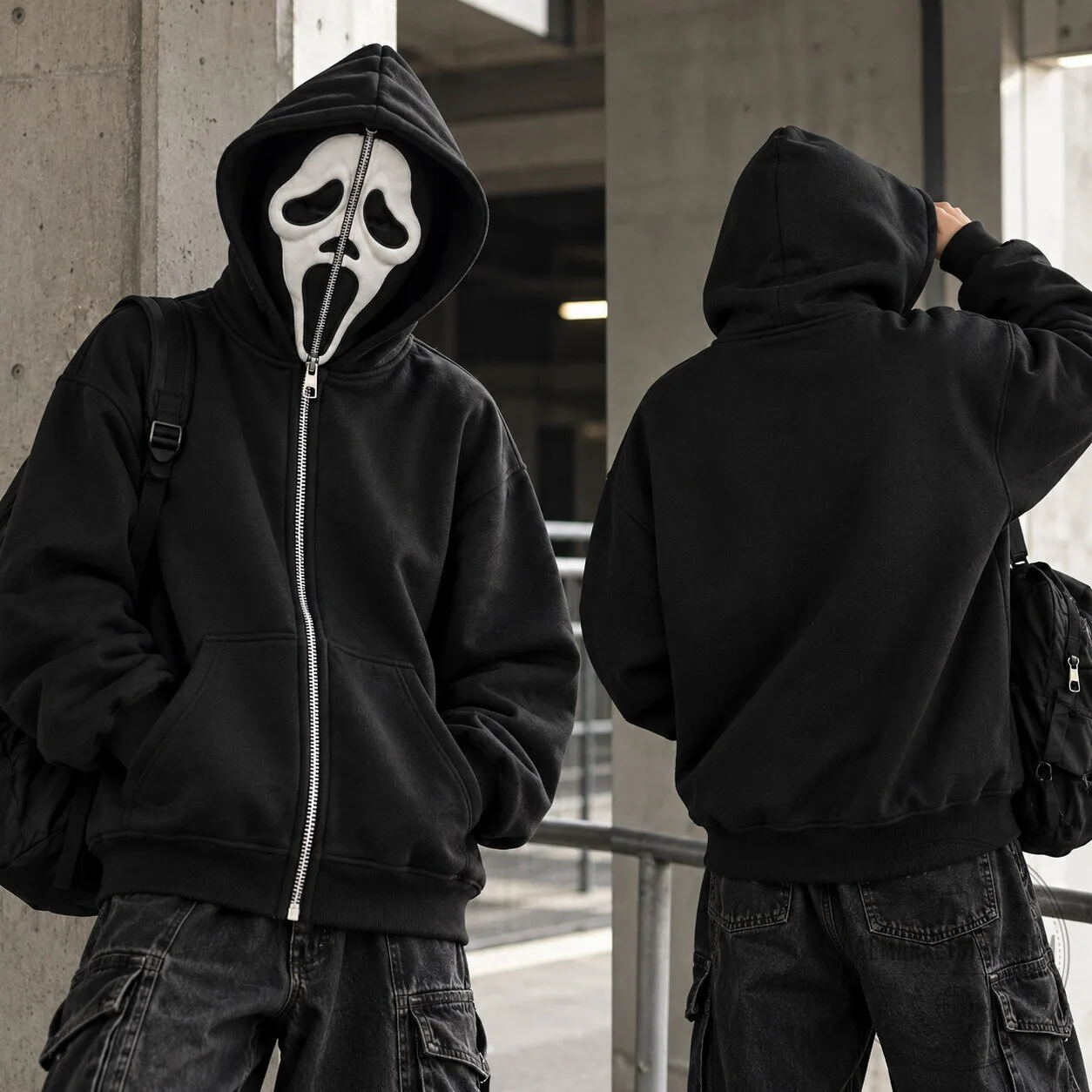 Scream Ghostface Full Zip Hoodie Halloween Costume Mask Jacket 9 Scream Ghostface Full Zip Hoodie Halloween Costume Mask Jacket