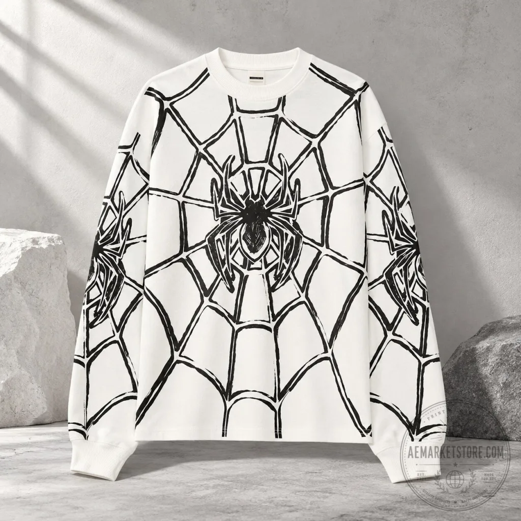 Spiderman x Bershka Spider Web White Sweatshirt