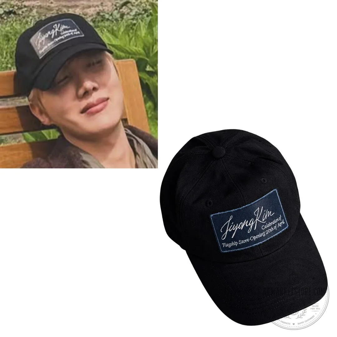 BTS J-Hope JiyongKim Patch Black Cotton Baseball Cap