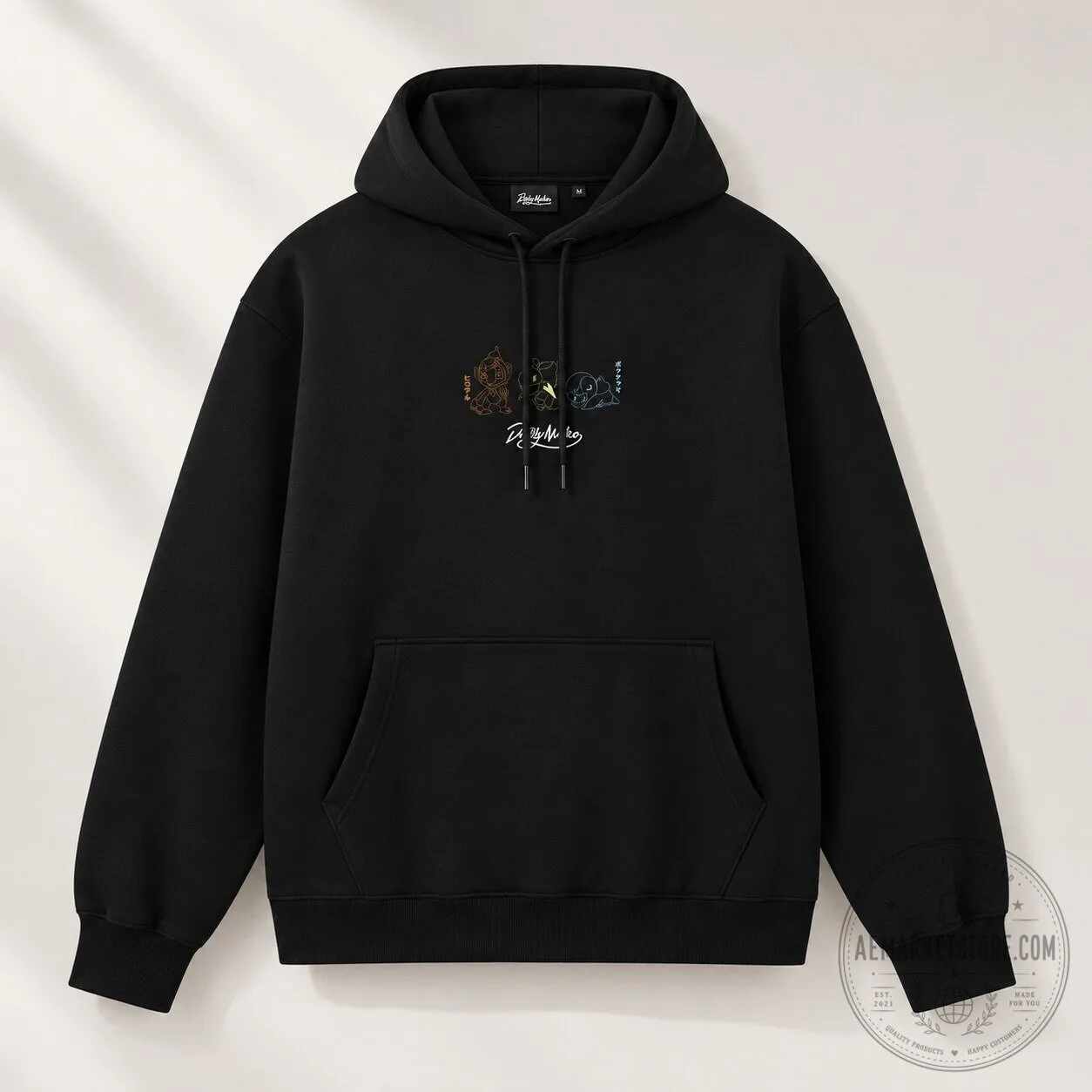 Pokemon x Dolly Noire Sinnoh Starters Black Hoodie