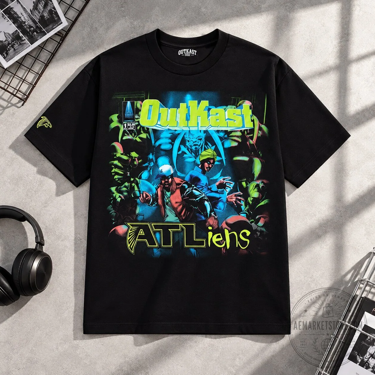 Outkast x Atlanta Falcons 30th Anniversary ATLiens Graphic T Shirt