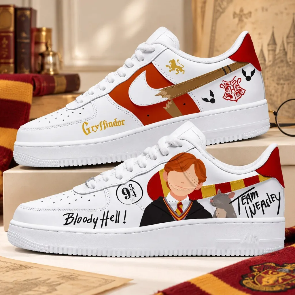 Harry Potter Ron Weasley Gryffindor Custom Air Force 1 Sneakers Hand Painted Shoes Gift Harry Potter Ron Weasley Gryffindor Custom Air Force 1 Sneakers Hand Painted Shoes Gift