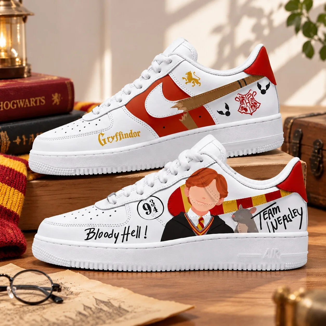 Harry Potter Ron Weasley Gryffindor Custom Air Force 1 Sneakers Hand Painted Shoes Gift 9 Harry Potter Ron Weasley Gryffindor Custom Air Force 1 Sneakers Hand Painted Shoes Gift