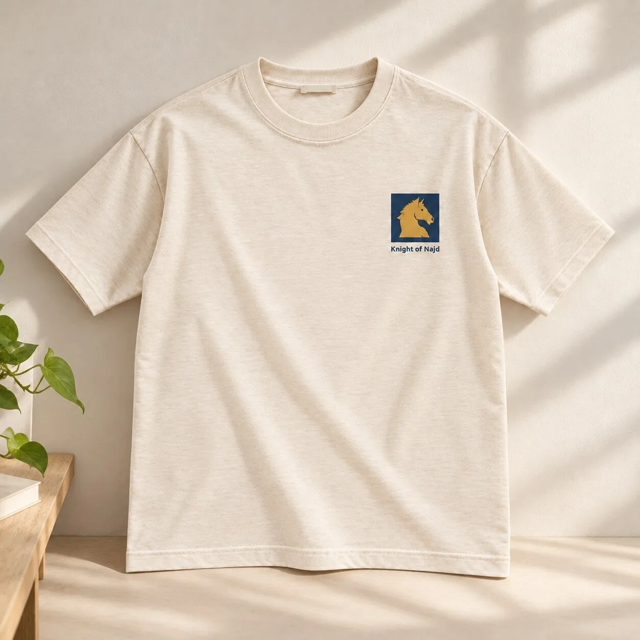 Al Nassr Football Club Faris Najd Vintage Beige T Shirt