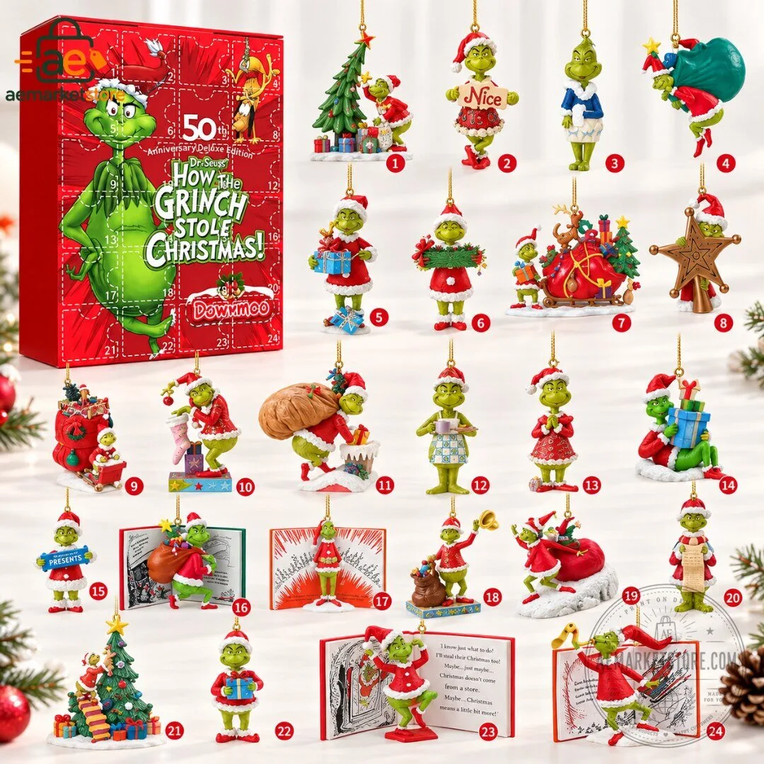 The Grinch 50th Anniversary Deluxe Edition Advent Calendar 24 Days Christmas Mystery Surprise Gift Box