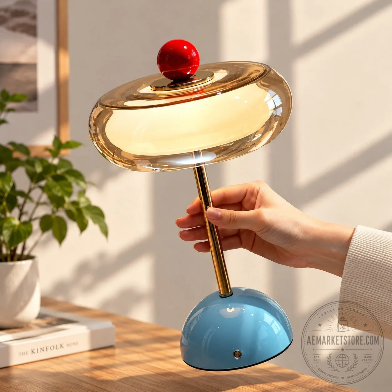 Modern Mushroom Table Lamp Vintage Amber LED Desk Light 8 Modern Mushroom Table Lamp Vintage Amber LED Desk Light