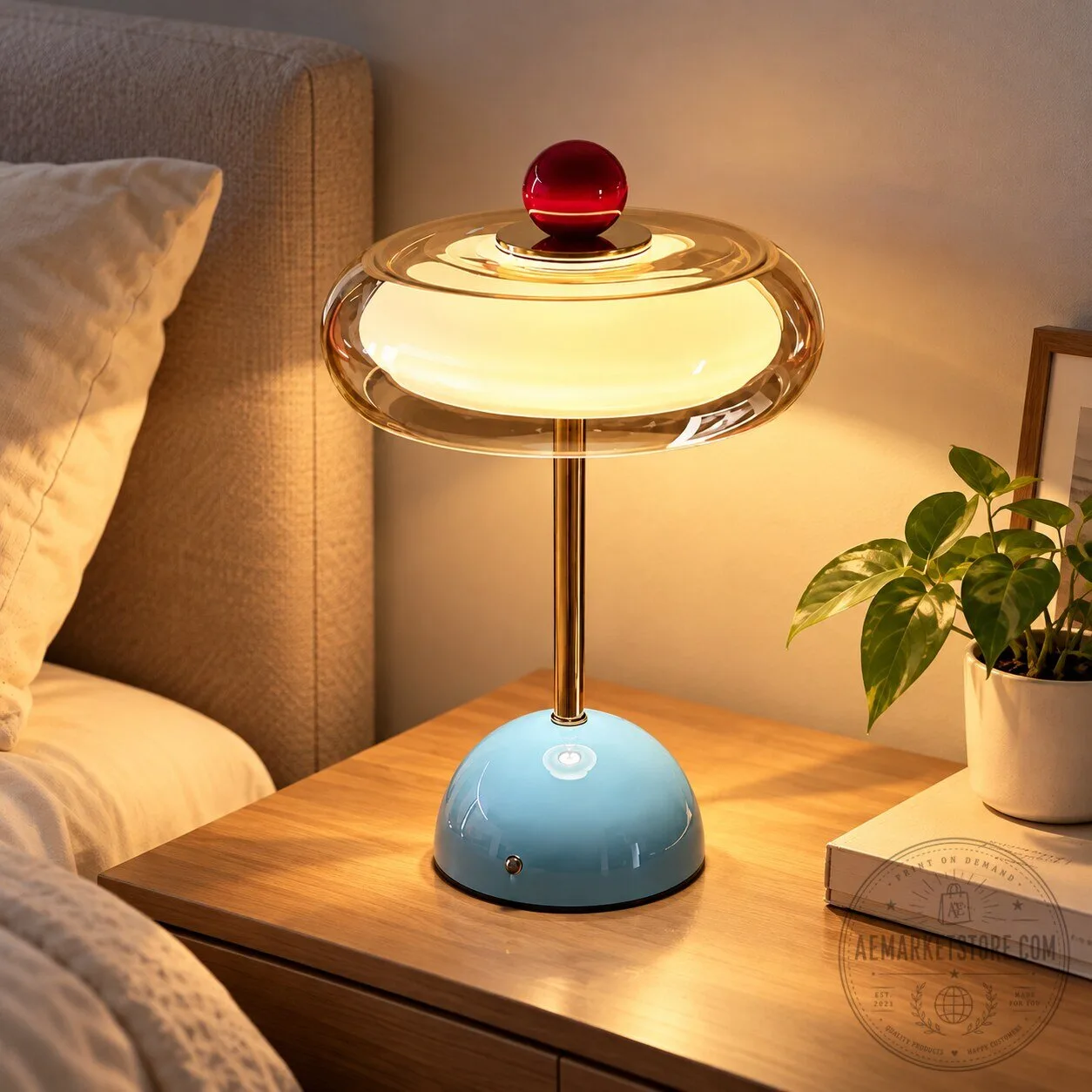 Modern Mushroom Table Lamp Vintage Amber LED Desk Light 9 Modern Mushroom Table Lamp Vintage Amber LED Desk Light