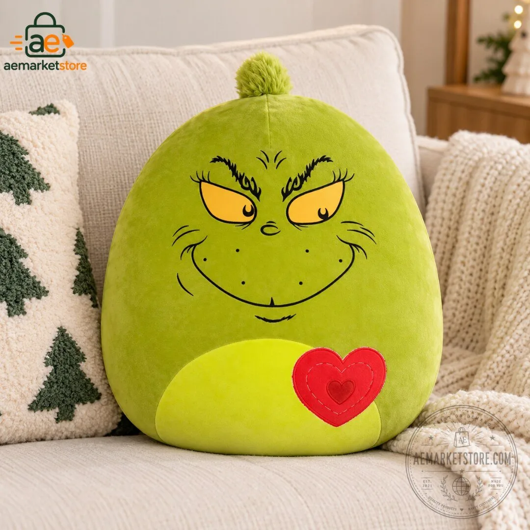 The Grinch Squishmallows Plush Toy Green Christmas Holiday