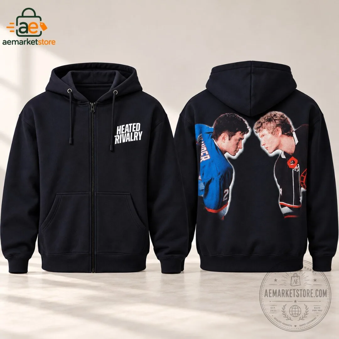 Heated Rivalry Book Merch Hoodie Zip Ilya Rozanov Shane Hollander Ice Hockey Romance Merch Sweater