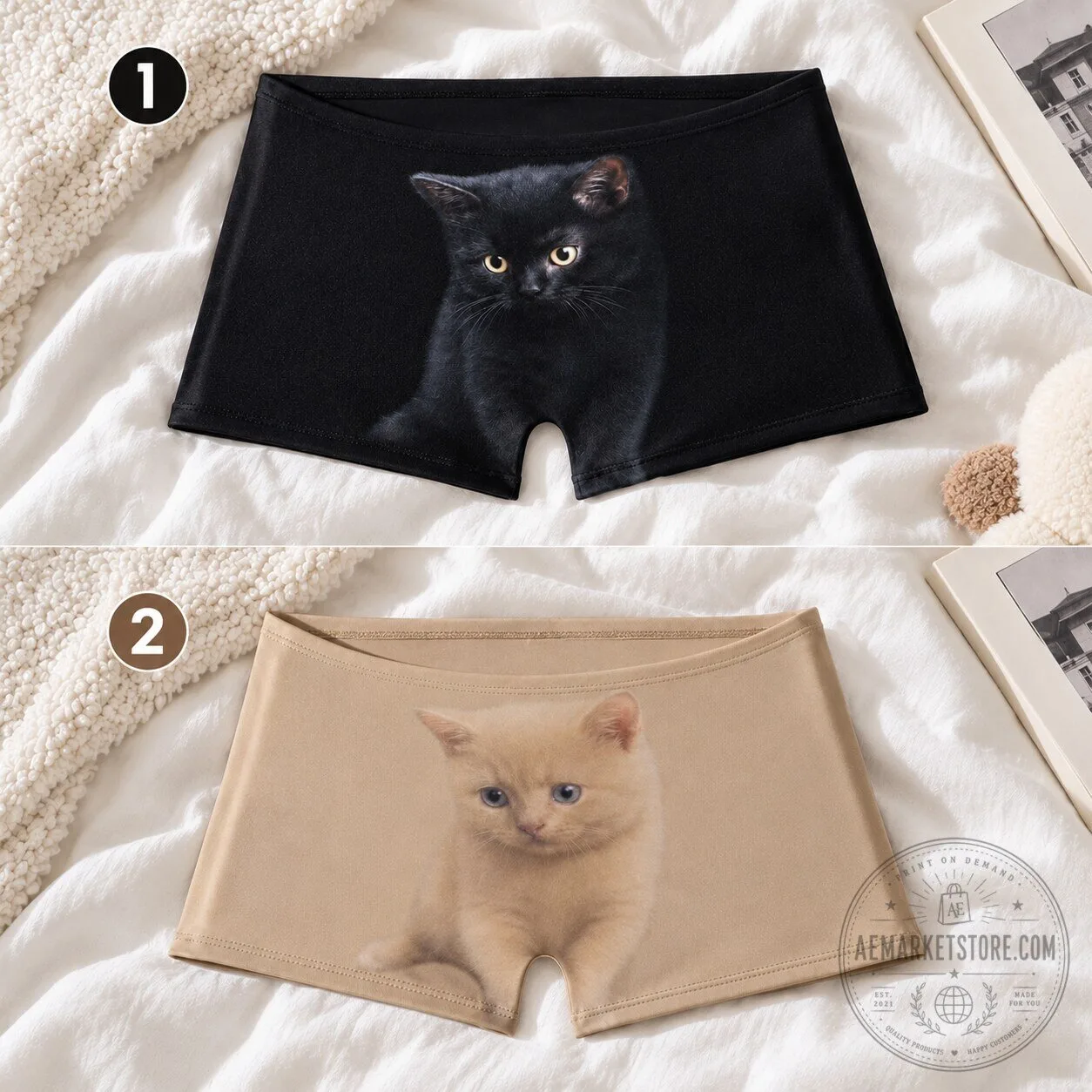 YEEZY MOWALOLA NEW KITTY SHORTS 3D Cat Print Underwear