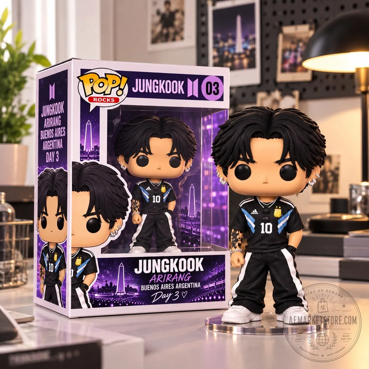 Funko Pop Rocks BTS Jungkook Arirang Buenos Aires Argentina Vinyl Figure