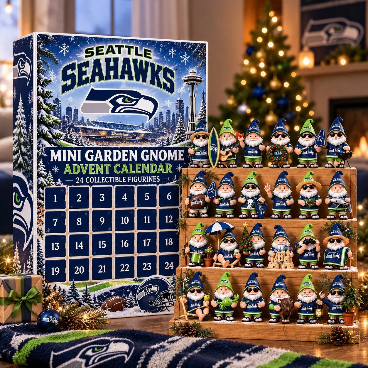 Seattle Seahawks Mini Garden Gnome Advent Calendar