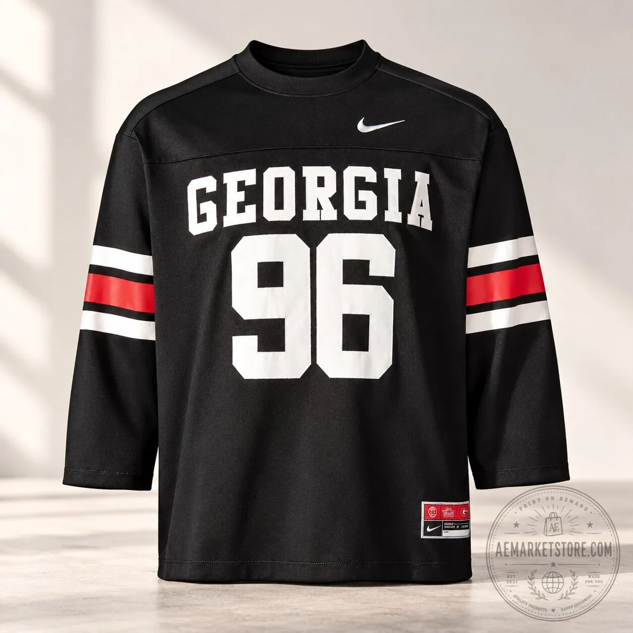 Nike x UGA x Outkast Georgia 96 Black Long Sleeve Football Jersey