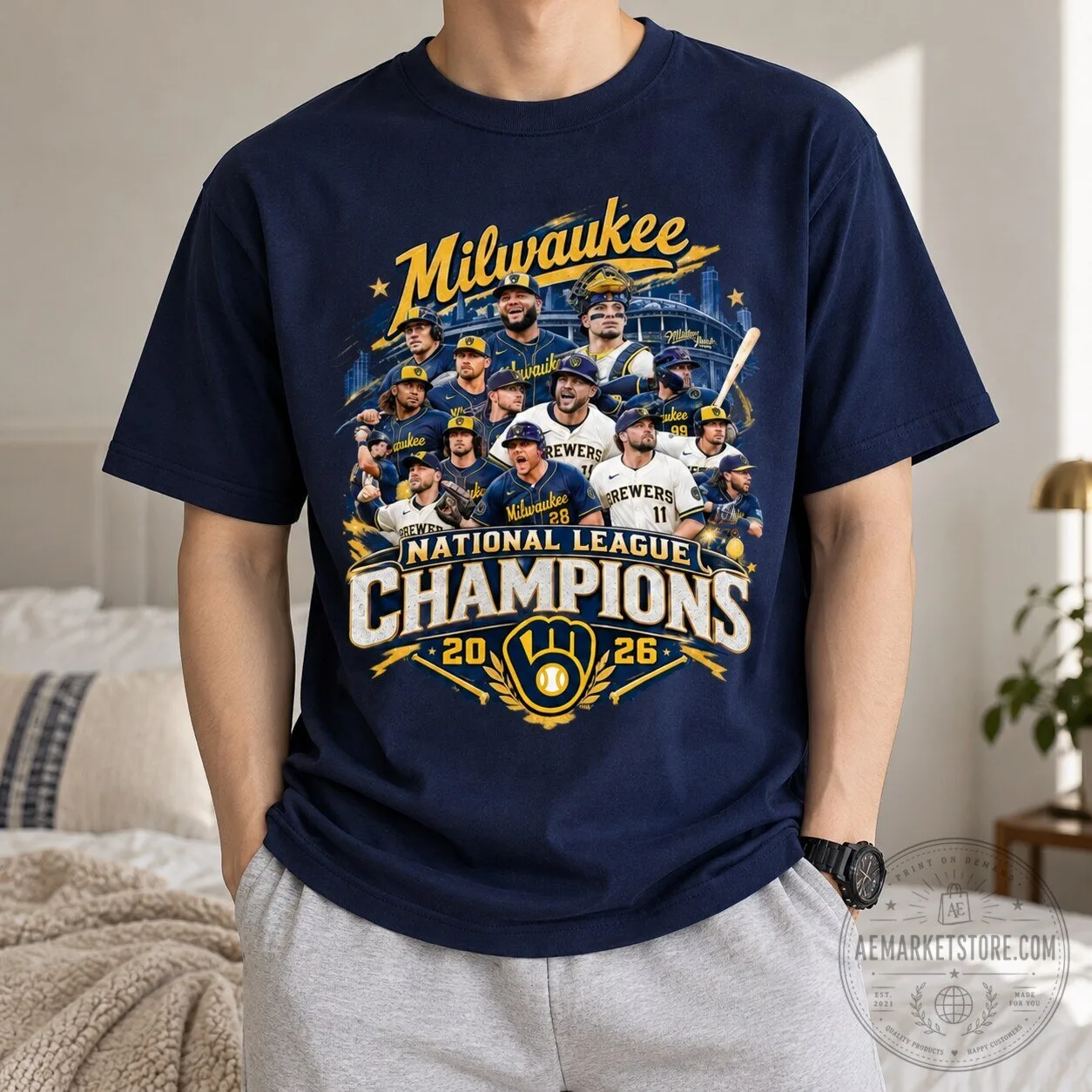 Milwaukee Brewers National League Champions 2026 Vintage Baseball T Shirt