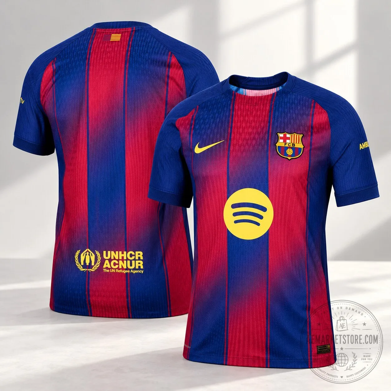 Barcelona 2025/26 Home Jersey Nike Spotify Soccer Jersey